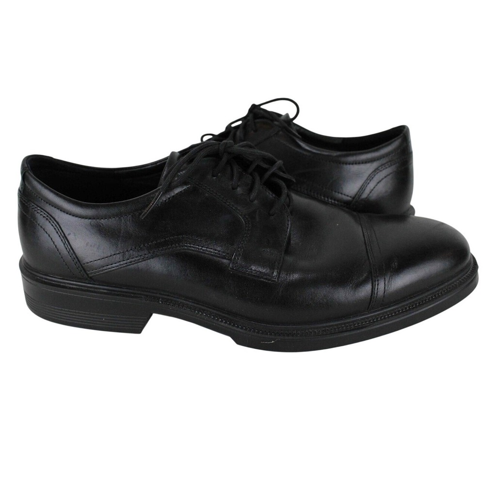 ECCO Mens Black Leather‎ Cap Toe Derby Dress Shoes Size 44 EU 10 US 62211401001